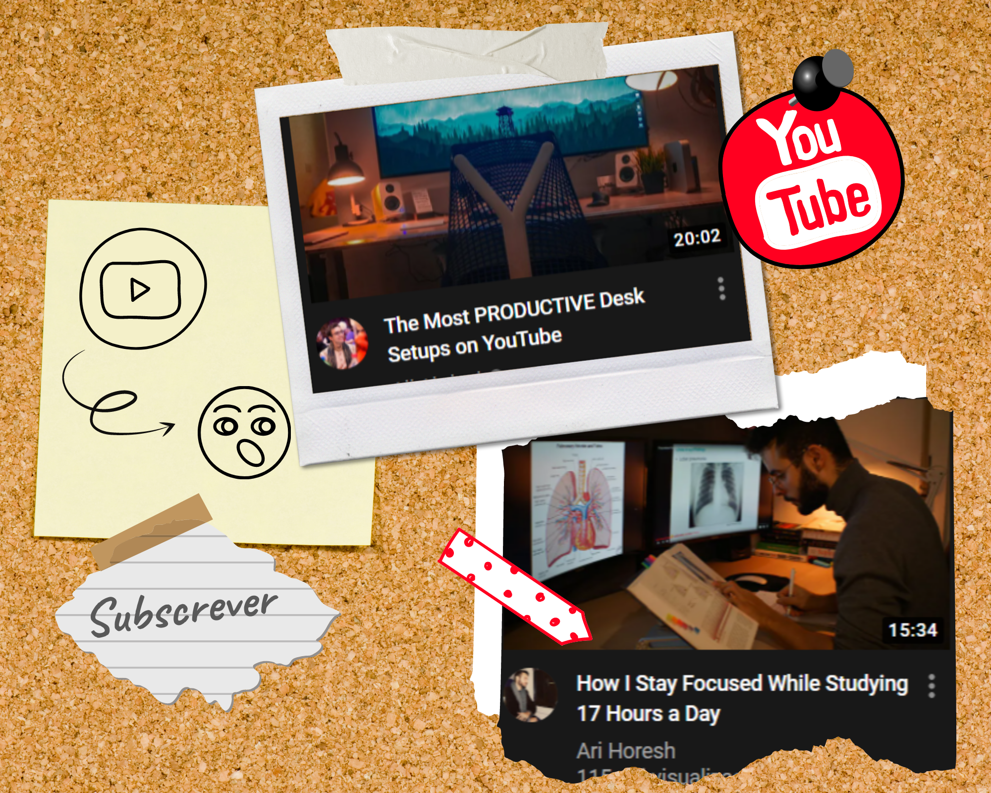 Moodboard de vídeos sensacionalistas do Youtube