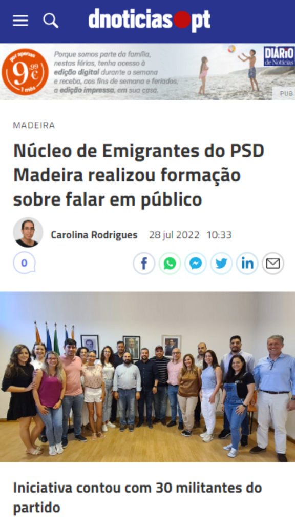Notícia do DN Madeira